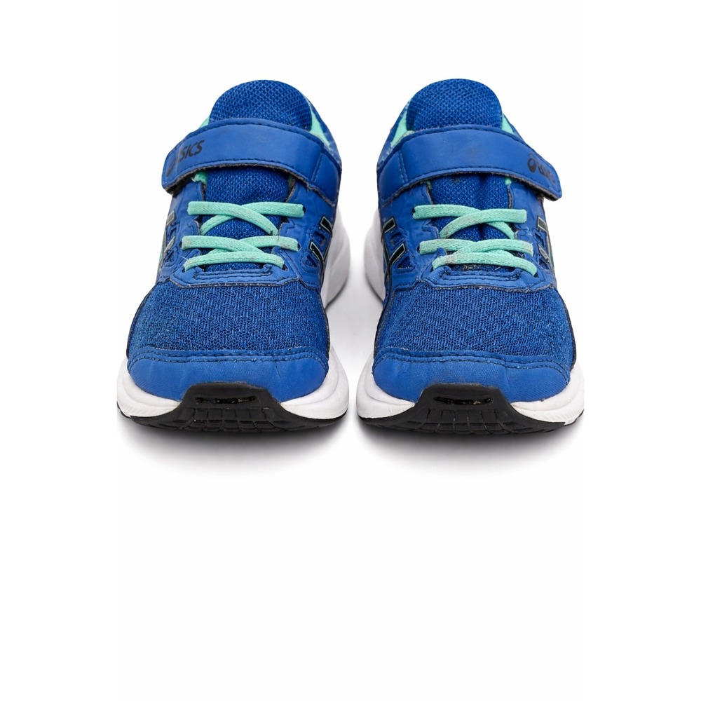 ASICS Kids Running Shoes Size 1 Blue Hook and Loop Sneakers Youth - Picture 2 of 9